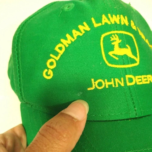 John Deere Snapback Cap Hat Men Women One Size Adjustable Green Yellow FLAW - Picture 7 of 7